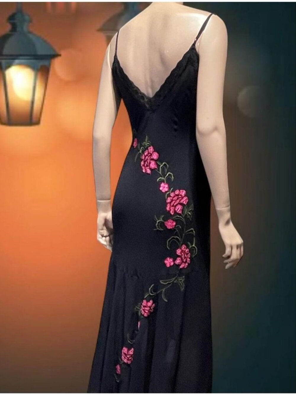 Vintage Sue Wong embroidered beaded silk dress size 10 - Picture 6 of 8